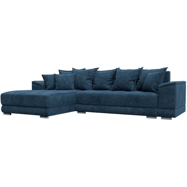 

Диван угловой НордСтар левый угол (ДСП,Брус/Пластик/Велюр/Синий) Лига Диванов 127937L, НордСтар 127937L
