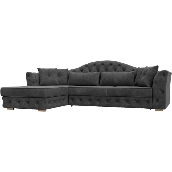 

Диван угловой Артис левый угол (Брус,Рейка/Пластик/Велюр/Темно-серый) Лига Диванов 128025L, Артис 128025L