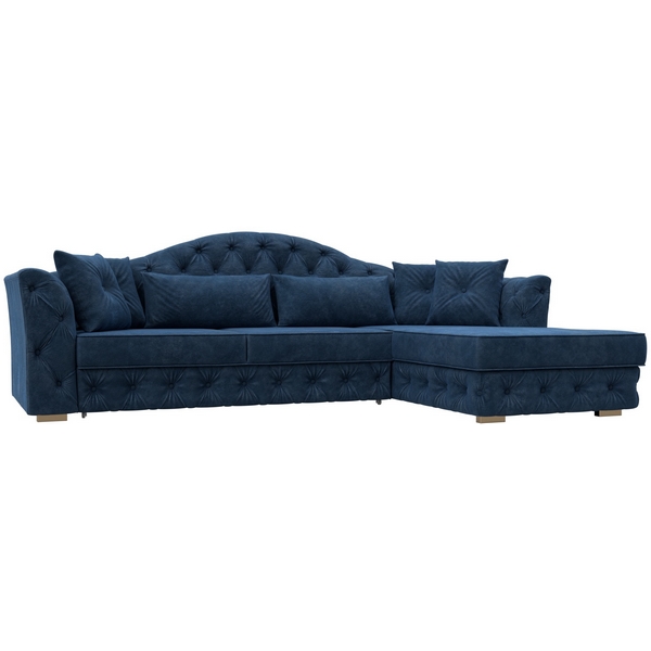 

Диван угловой Артис правый угол (Брус,Рейка/Пластик/Велюр/Синий) Лига Диванов 128027, Артис 128027