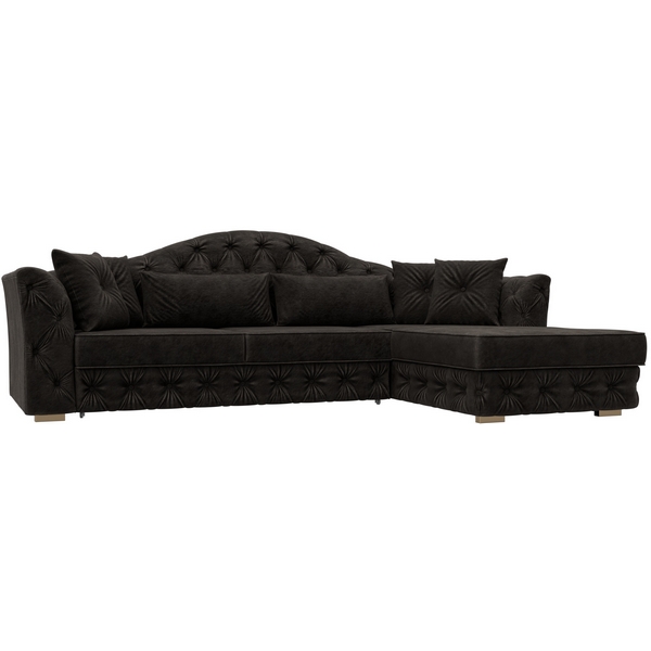 

Диван угловой Артис правый угол (Брус,Рейка/Пластик/Велюр/Коричневый) Лига Диванов 128028, Артис 128028