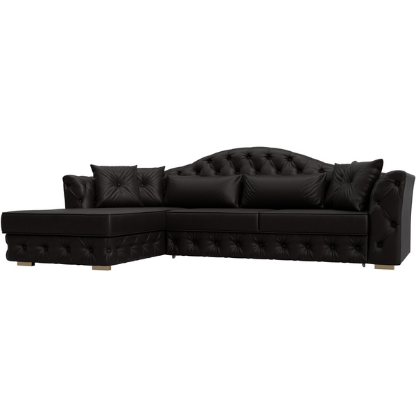 

Диван угловой Артис левый угол (Брус,Рейка/Пластик/Экокожа/Коричневый) Лига Диванов 128030L, Артис 128030L