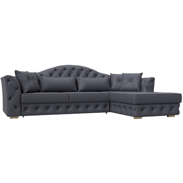 

Диван угловой Артис правый угол (Брус,Рейка/Пластик/Экокожа/Серый) Лига Диванов 128033, Артис 128033