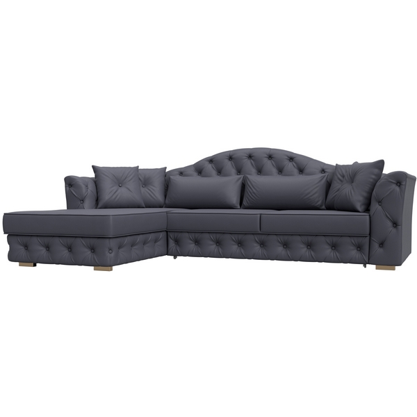 

Диван угловой Артис левый угол (Брус,Рейка/Пластик/Экокожа/Серый) Лига Диванов 128033L, Артис 128033L