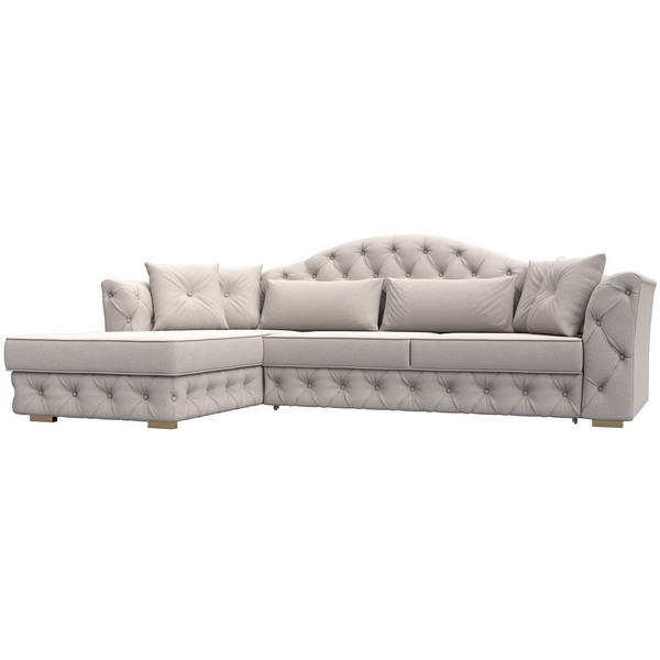 Изображение товара Угловой диван Артис левый угол из замши бежевый с механизмом дельфин