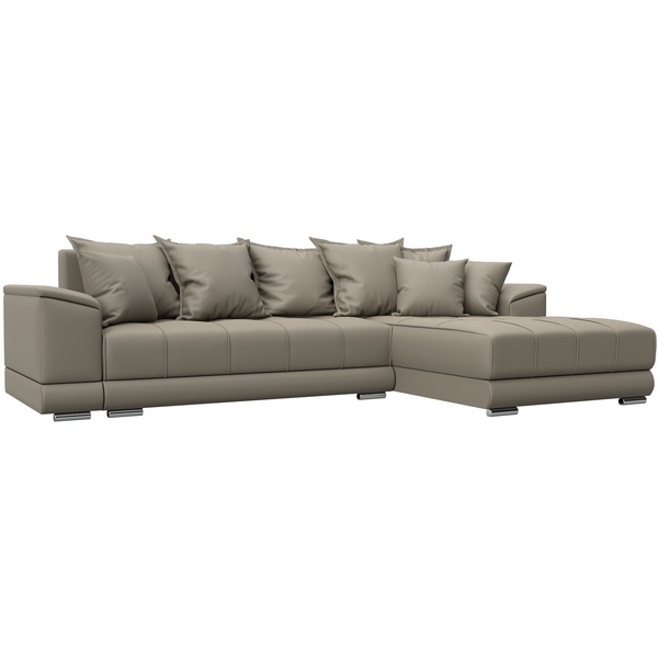 

Диван угловой НордСтар правый угол (ДСП,Брус/Пластик/Экокожа/Бежевый) Лига Диванов 128204, НордСтар 128204