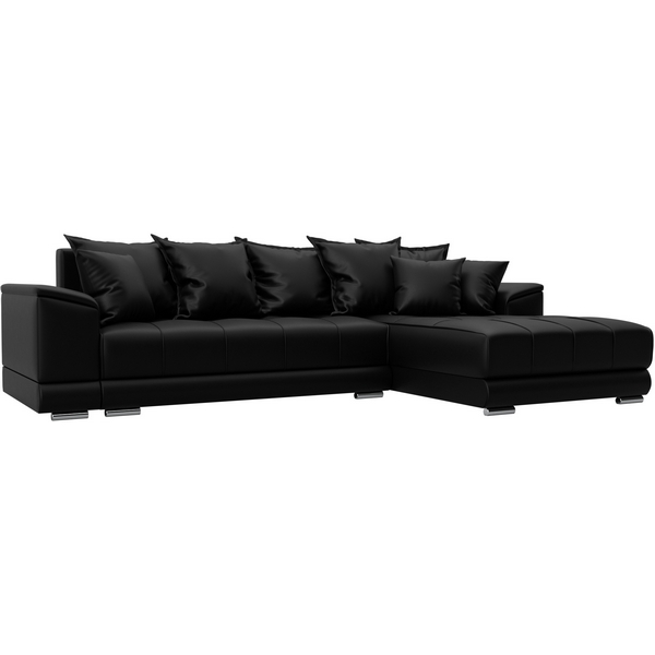 

Диван угловой НордСтар правый угол (ДСП,Брус/Пластик/Экокожа/Черный) Лига Диванов 128207, НордСтар 128207