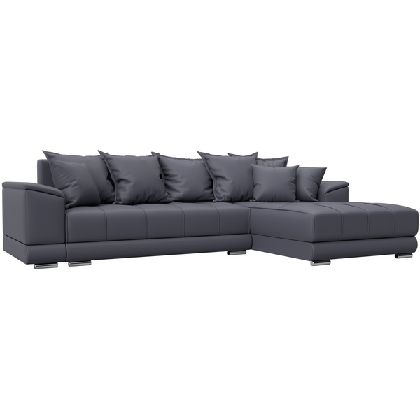 

Диван угловой НордСтар правый угол (ДСП,Брус/Пластик/Экокожа/Серый) Лига Диванов 128208, НордСтар 128208