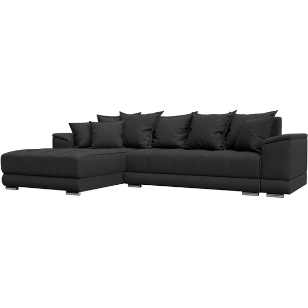 Изображение товара Угловой диван НордСтар левый угол из замши с бельевым ящиком и механизмом еврокнижка