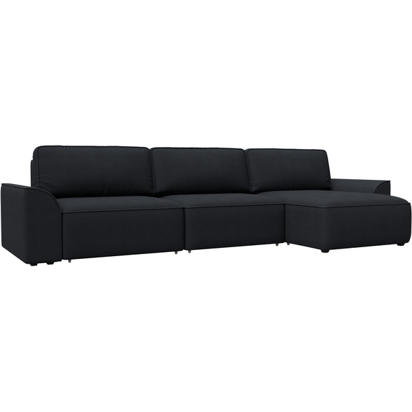 

Диван угловой Лига-048 НПБ лонг Лига Диванов (Замша) арт.128504, Темно-серый, Лига-048 128504