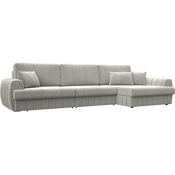 

Диван угловой Лига-057 НПБ Лонг угол правый Лига Диванов (Велюр) арт.129303, Молочный, Лига-057 129303