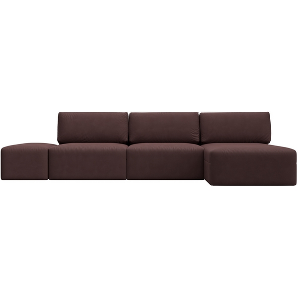 

Диван угловой модульный с пуфом Лига-060 НПБ Лонг угол универсальный (ЛДСП,Брус,Фанера/Пластик/Замша/Бордовый) Лига Диванов 129522, Лига-060 129522