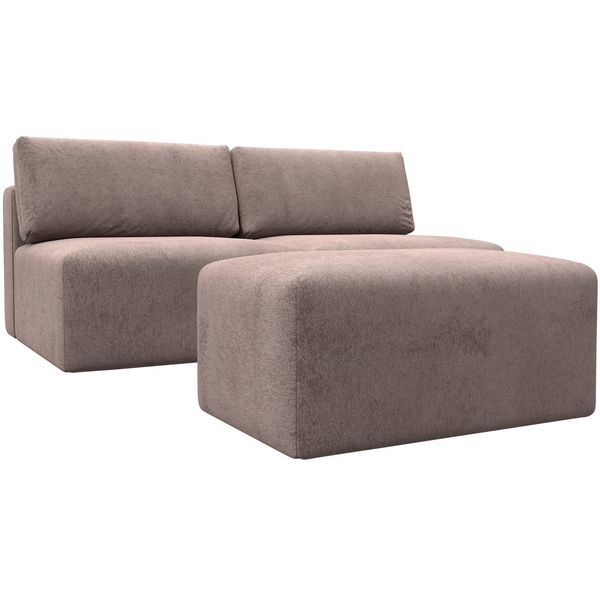 Изображение товара Диван прямой модульный Лига-060 НПБ с пуфом и механизмом Еврокнижка