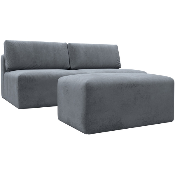 

Диван прямой модульный с пуфом Лига-060 НПБ (ЛДСП,Брус,Фанера/Пластик/Велюр/Серый) Лига Диванов 129658, Лига-060 129658