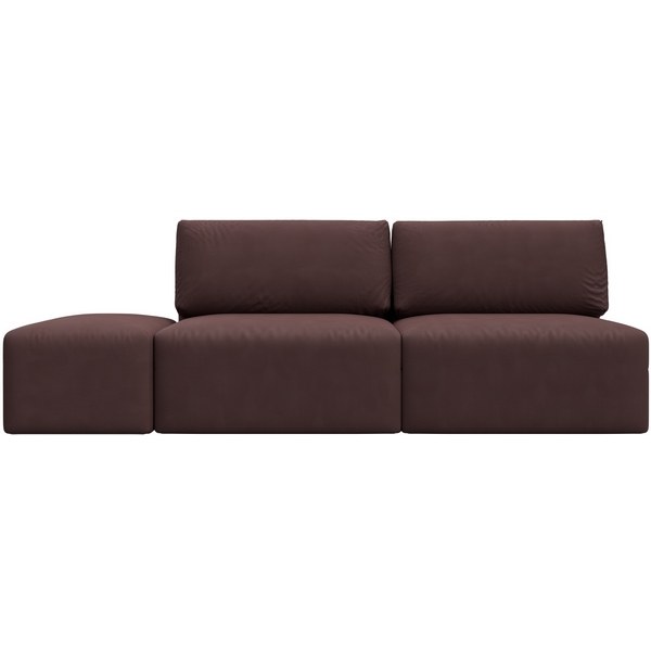 

Диван прямой модульный с пуфом Лига-060 НПБ (ЛДСП,Брус,Фанера/Пластик/Замша/Бордовый) Лига Диванов 129665, Лига-060 129665