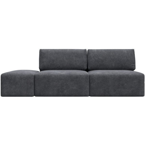 Изображение товара Диван модульный с пуфом Лига-060 темно-серого цвета