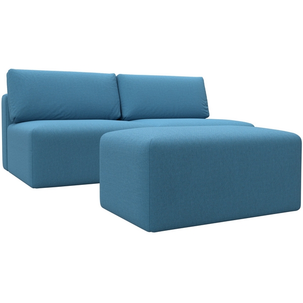 

Диван прямой модульный с пуфом Лига-060 НПБ (ЛДСП,Брус,Фанера/Пластик/Рогожка/Голубой) Лига Диванов 129677, Лига-060 129677