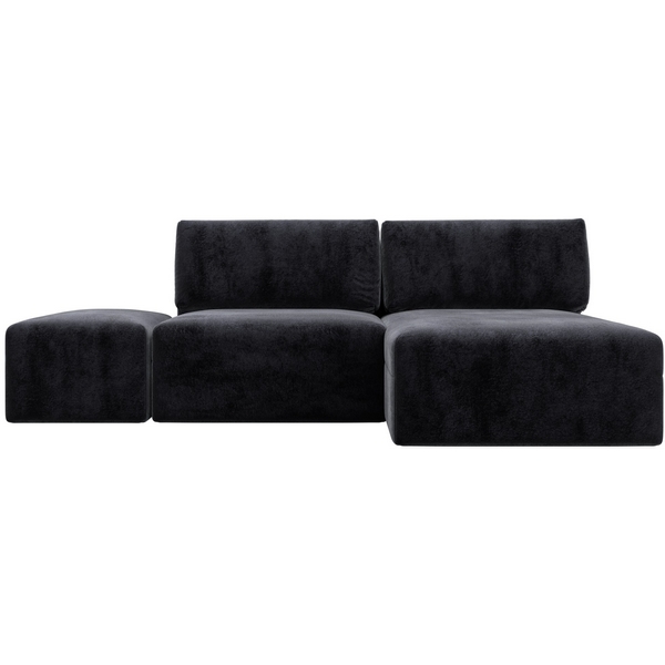 Изображение товара Угловой модульный диван Лига-060 НПБ с пуфом универсальный темно-серый