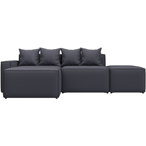 

Диван угловой модульный Лига-063 угол левый (ДСП/Пластик/Экокожа/Серый) Лига Диванов 129791L, Лига-063 129791L