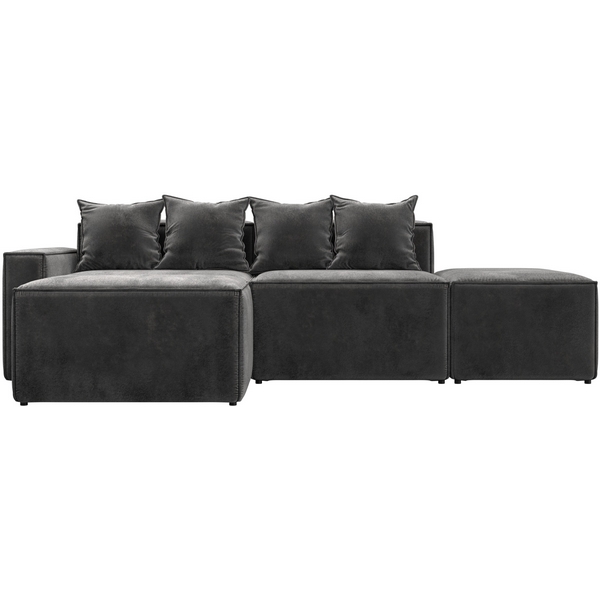 Изображение товара Угловой модульный диван Лига-063 левый в сером цвете стильный и комфортный