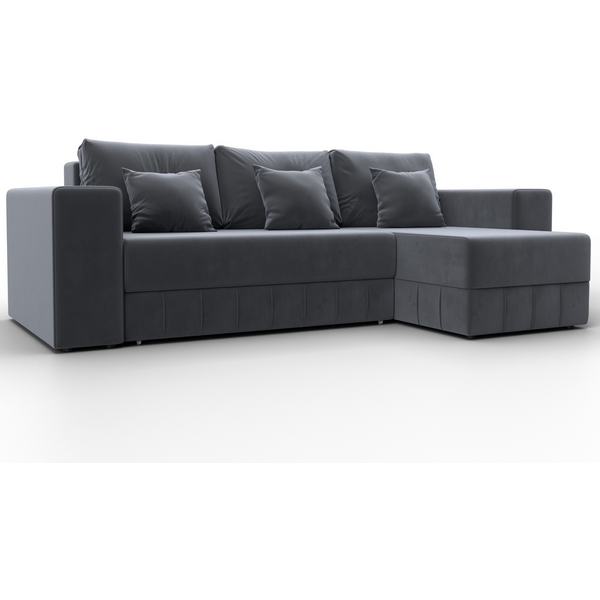 

Диван угловой Лига-076 угол универсальный (ДСП/Пластик/Велюр/Серый) Лига Диванов 129843, Лига-076 129843