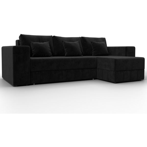 

Диван угловой Лига-076 угол универсальный (ДСП/Пластик/Велюр/Черный) Лига Диванов 129845, Лига-076 129845