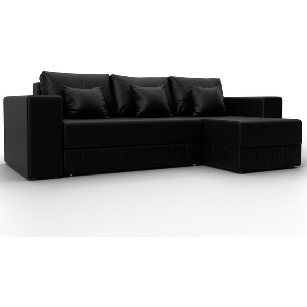 

Диван угловой Лига-076 угол универсальный (ДСП/Пластик/Экокожа/Черный) Лига Диванов 129853, Лига-076 129853