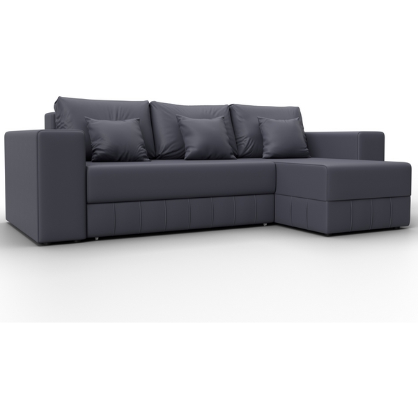 Изображение товара Угловой диван Лига-076 с бельевым ящиком и механизмом Еврокнижка серый