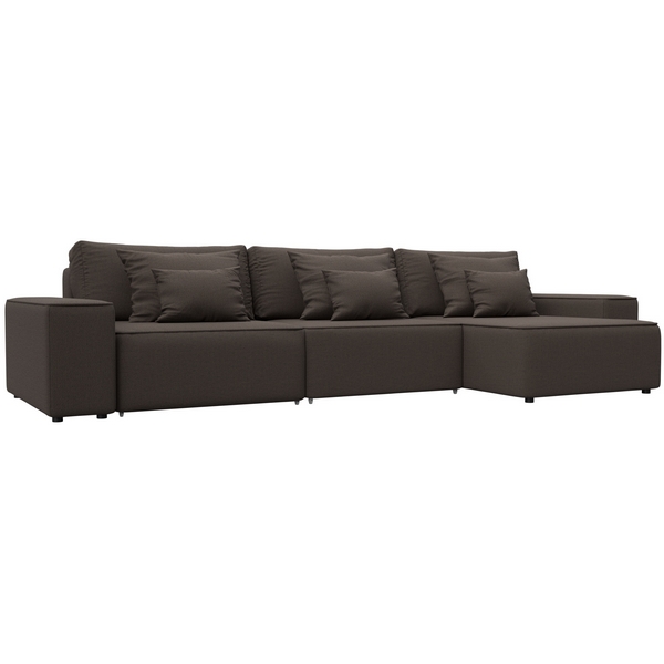 Изображение товара Диван угловой Лига-074 с бельевым ящиком коричневый