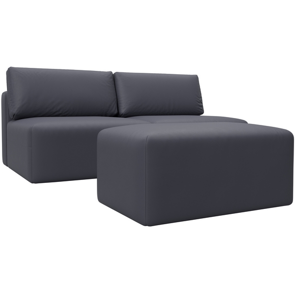 

Диван прямой модульный с пуфом Лига-060 НПБ (ЛДСП,Брус,Фанера/Пластик/Экокожа/Серый) Лига Диванов 130055, Лига-060 130055