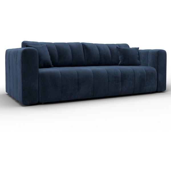 Изображение товара Диван Лига-062 НПБ с бельевым ящиком и механизмом пантограф стильный синий