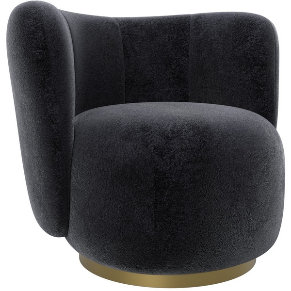 Изображение товара Кресло Лига-072 из фанеры и велюра для гостиной, темно-серое