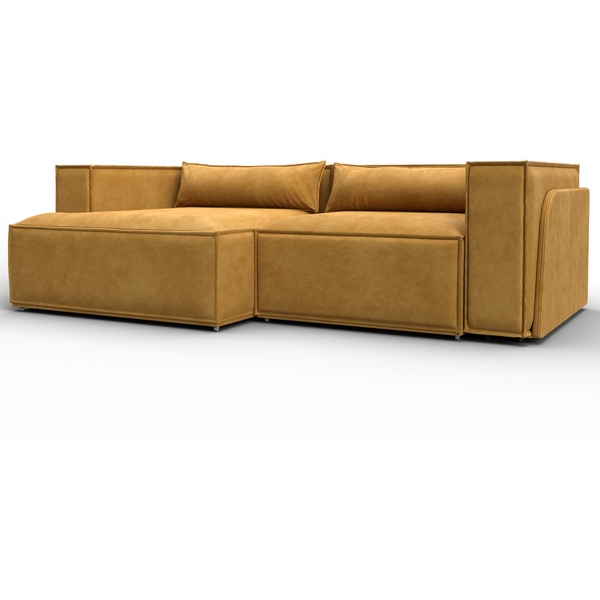 

Диван угловой Лига-061 угол левый (ДСП,Брус,Фанера,Велюр/Желтый) Лига Диванов 131144L, Лига-061 131144L