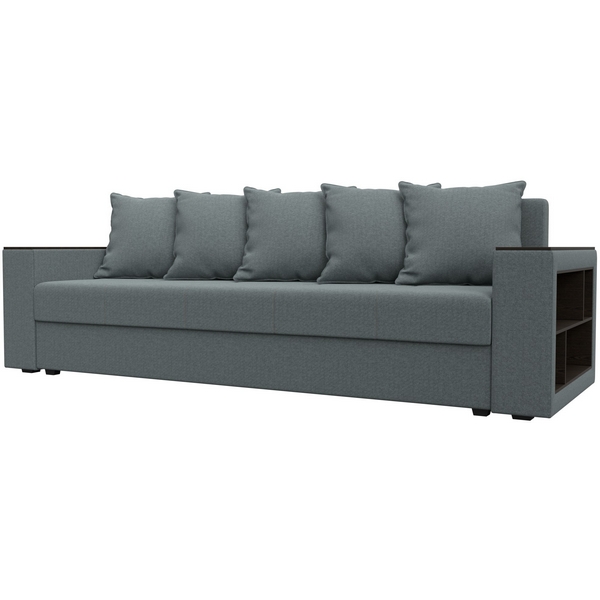 Изображение товара Диван прямой Дубай Лайт с полками справа серый 1,5 спальных место