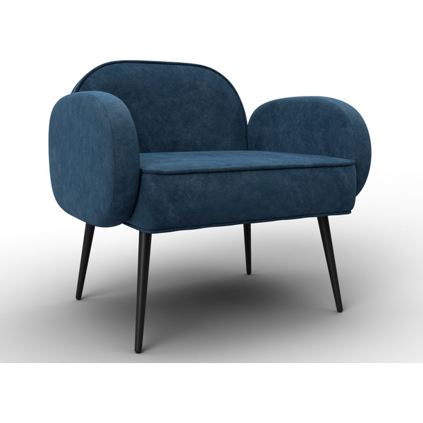 Изображение товара Кресло Лига-086 с велюровой обивкой синего цвета