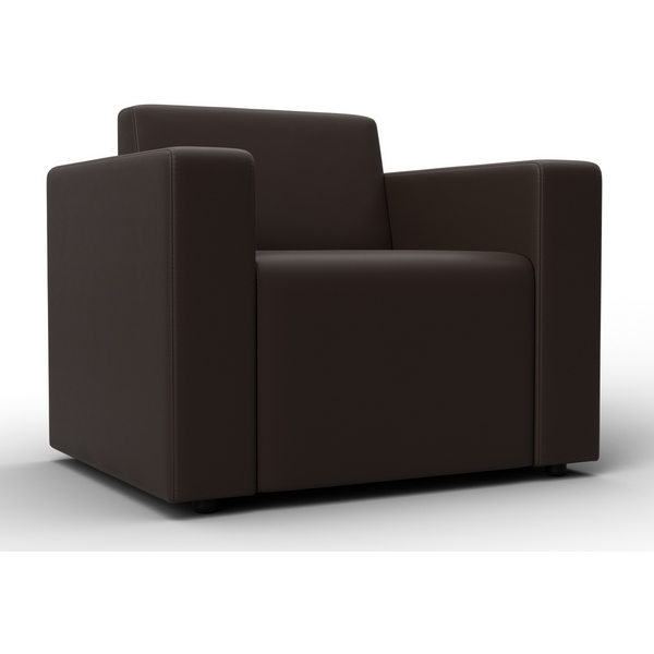 Изображение товара Кресло Лига-093 из ДСП и экокожи для гостиной коричневое