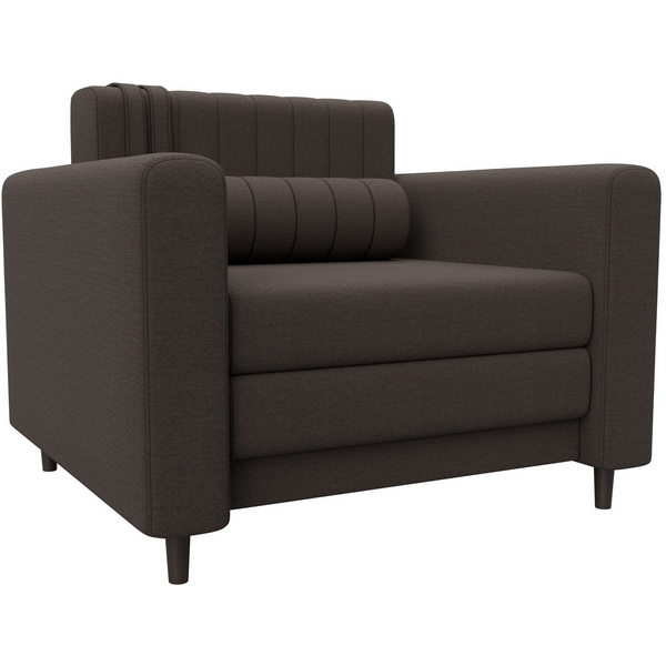 Изображение товара Кресло Лига-070 с механизмом раскладки и обивкой из рогожки коричневого цвета