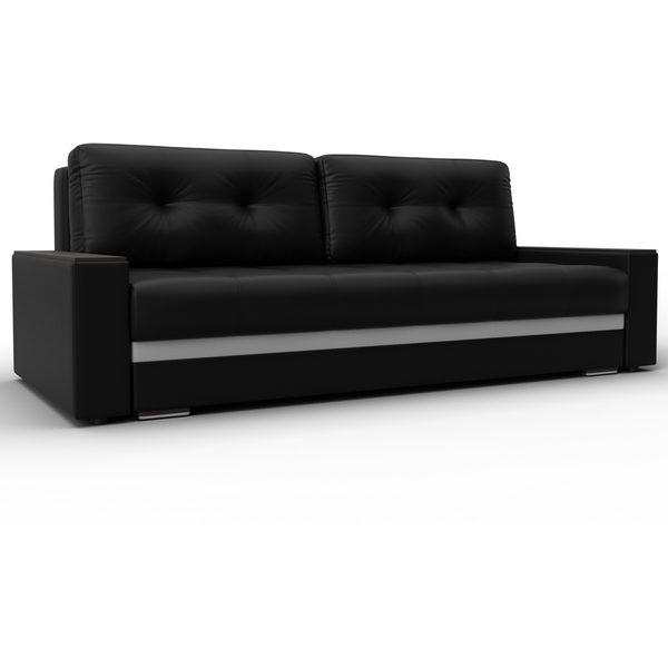 

Диван прямой с декором Лига-096 НПБ (ДВП,ДСП,ЛДСП,Брус,Фанера/Пластик/Экокожа/Черный,Белый) Лига Диванов 133430, Лига-096 133430