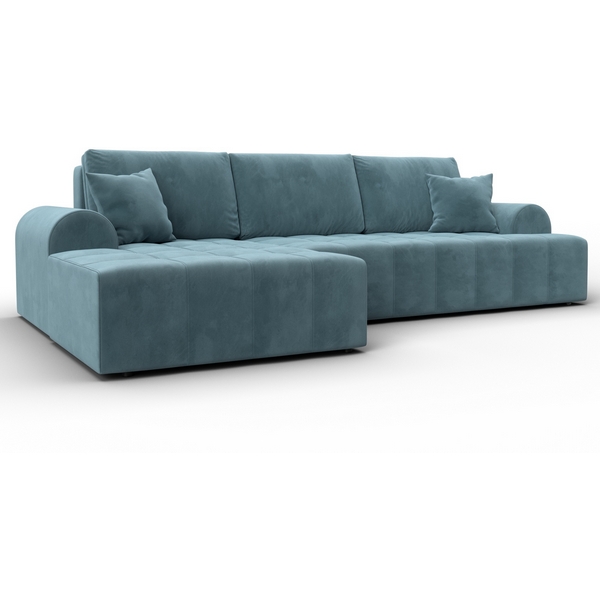 Изображение товара Диван угловой Лига-080 левый бирюзовый с механизмом раскладки