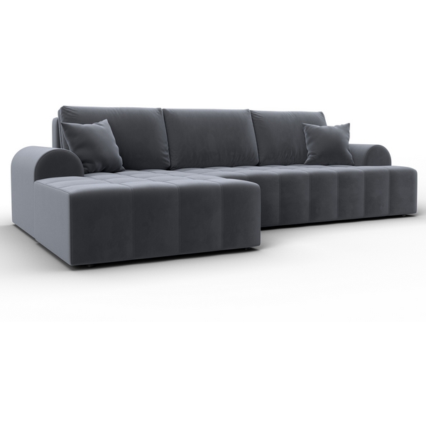 

Диван угловой Лига-080 угол левый (ДСП/Пластик/Велюр/Серый) Лига Диванов 134748L, Лига-080 134748L