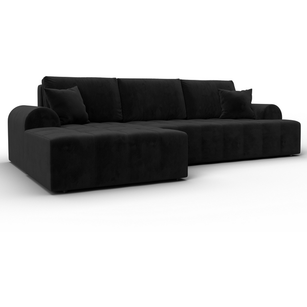 

Диван угловой Лига-080 угол левый (ДСП/Пластик/Велюр/Черный) Лига Диванов 134750L, Лига-080 134750L