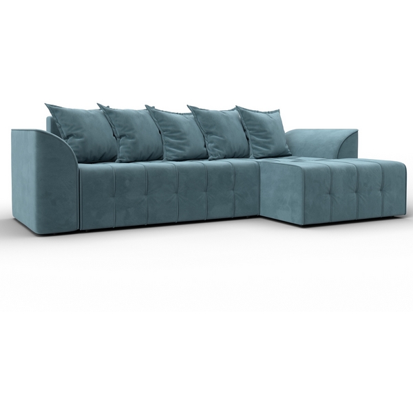 

Диван угловой Лига-113 угол правый (ДСП,Велюр/Бирюзовый) Лига Диванов 136722, Лига-113 136722