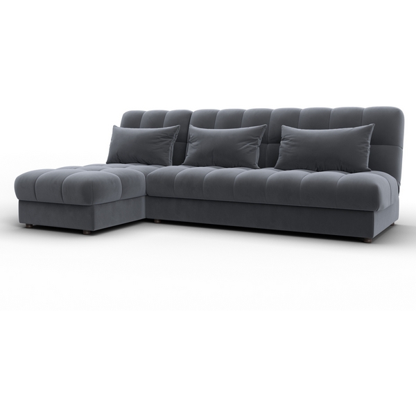 

Диван угловой Лига-116 НПБ угол левый (ДСП,ЛДСП,Велюр/Серый) Лига Диванов 136954L, Лига-116 136954L