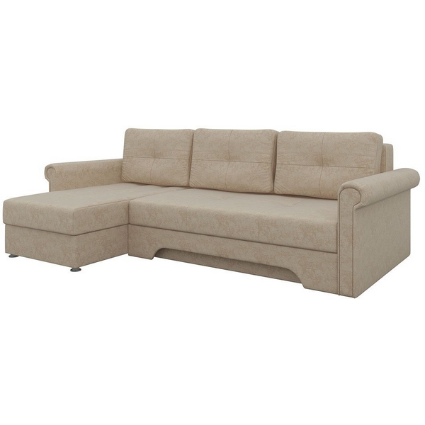 

Угловой диван Леон левый (микровельвет бежевый) Лига Диванов 27977L, Леон 27977L