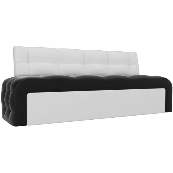 

Кухонный прямой диван Люксор (основа экокожа черная, компаньон экокожа белая) Лига Диванов 28578, Черный;белый, Люксор 28578