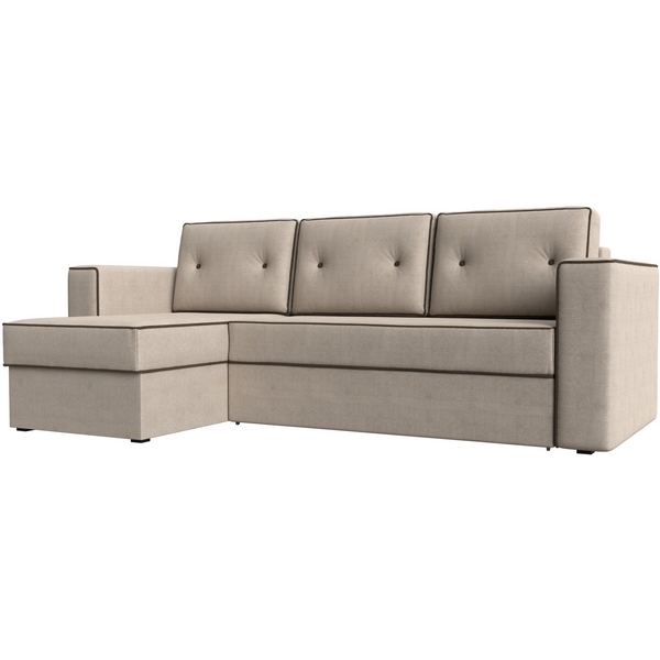 

Угловой диван Принстон левый угол (рогожка бежевая, кант рогожка коричневая) Лига Диванов 29370L, Бежевый, Принстон 29370L