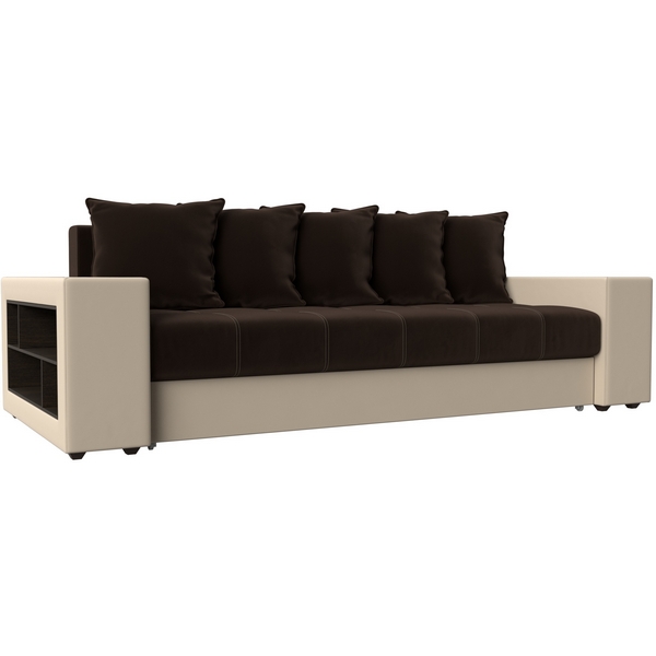 

Диван прямой Дубай левый (основа микровельвет коричневый, компаньон экокожа бежевая) Лига Диванов 31500, Бежевый;коричневый, Дубай 31500