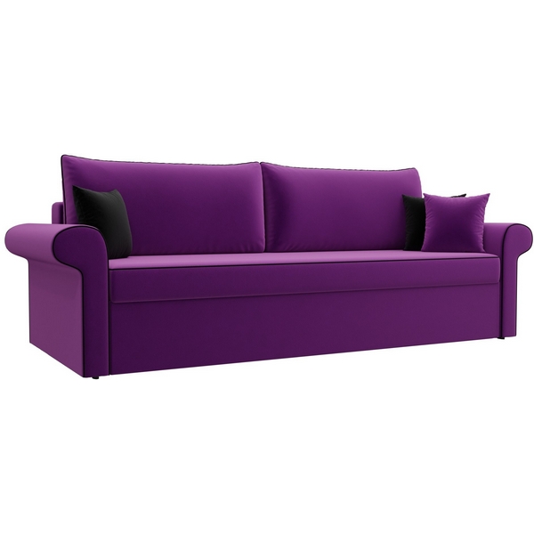 

Диван прямой Милфорд (микровельвет фиолетовый, кант микровельвет черный, подушки микровельвет ФИО/черн/фио) Лига Диванов 31545, Милфорд 31545