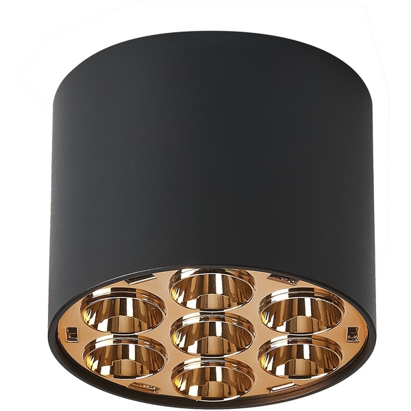 Изображение товара Потолочный светодиодный светильник Lightstar Guarda 6W 470LM 4000K черный-золотой