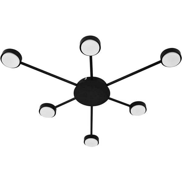 Изображение товара Потолочная люстра Lightstar Fico 740077 LED 6 ламп черная цилиндрическая