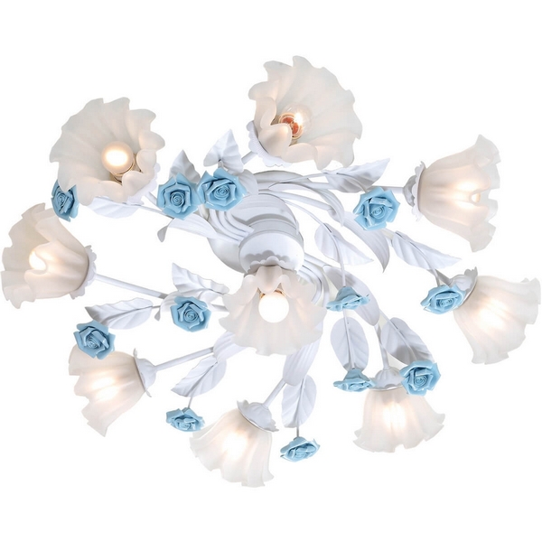 

Потолочная люстра муранское стекло di 112.8.1 Lucia Tucci Fiori Rose с розой, Белый, Fiori Di Rose Fiori di rose 112.8.1
